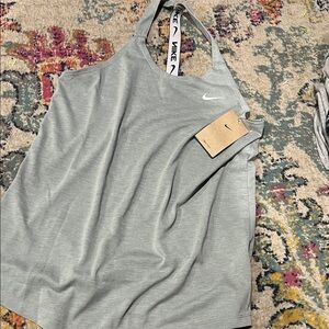 Nike Women’s Heather Gray Racerback Tank with Logo Strap